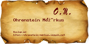 Ohrenstein Márkus névjegykártya
